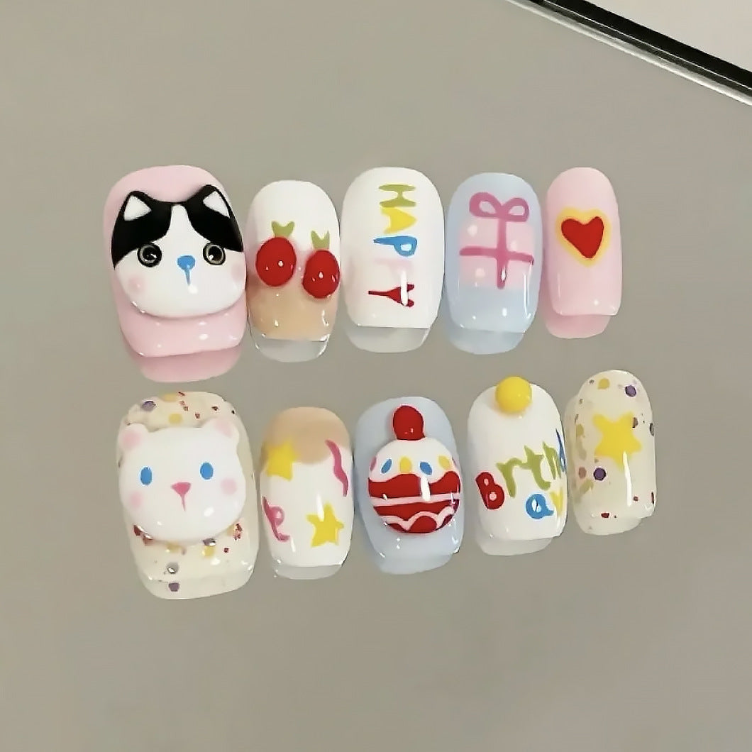 Creative Cartoon Themed Press-On Nails Stornfield