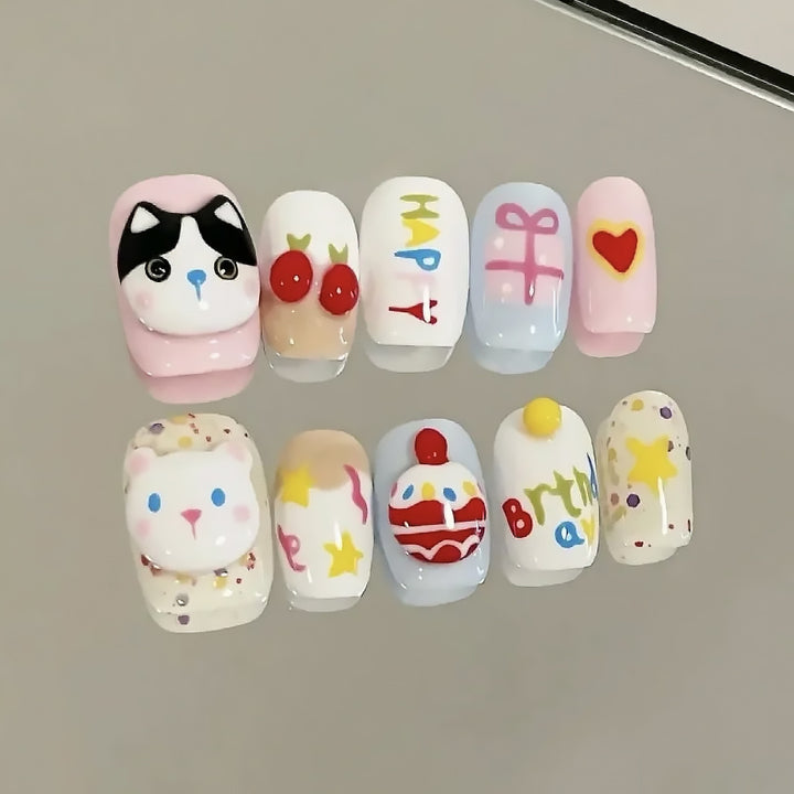 Creative Cartoon Themed Press-On Nails Stornfield