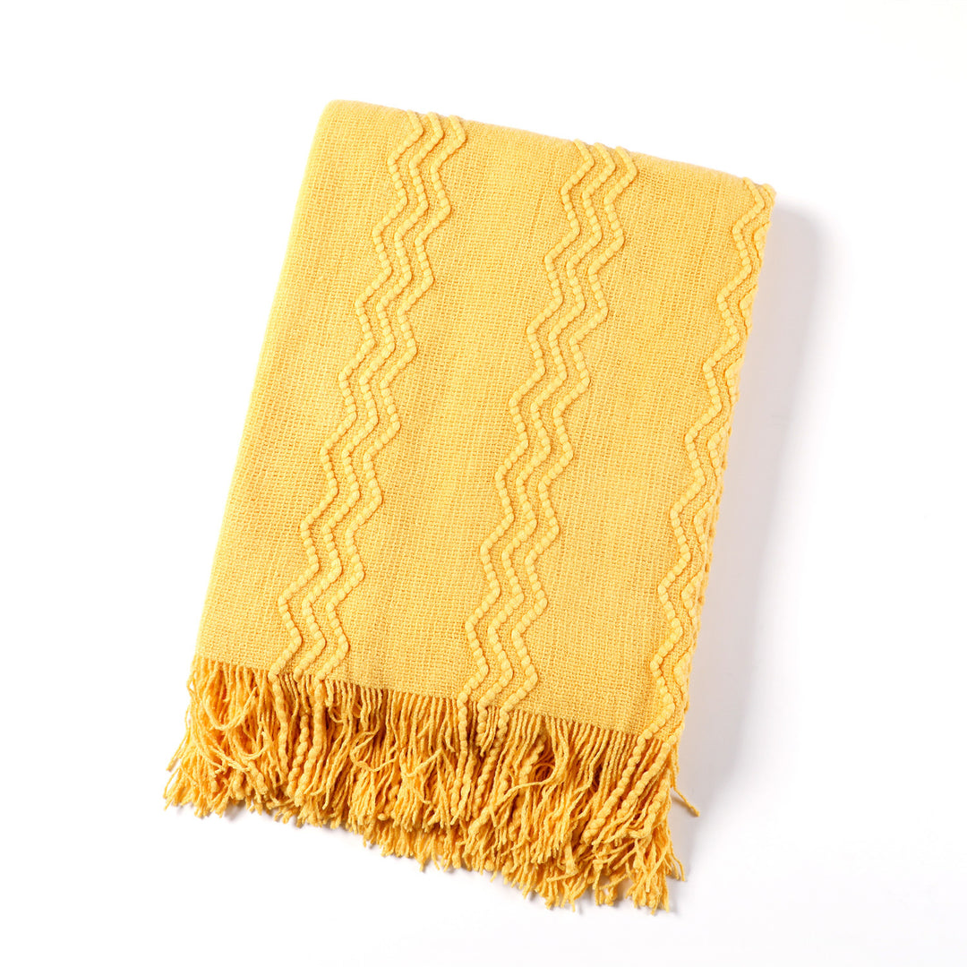 Women Comfortable Knitted Blanket with Modern Zigzag Pattern Stornfield