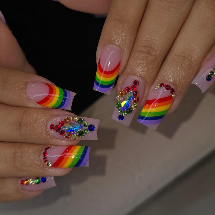 Glamorous Rainbow-Inspired Nail Art Extensions Stornfield