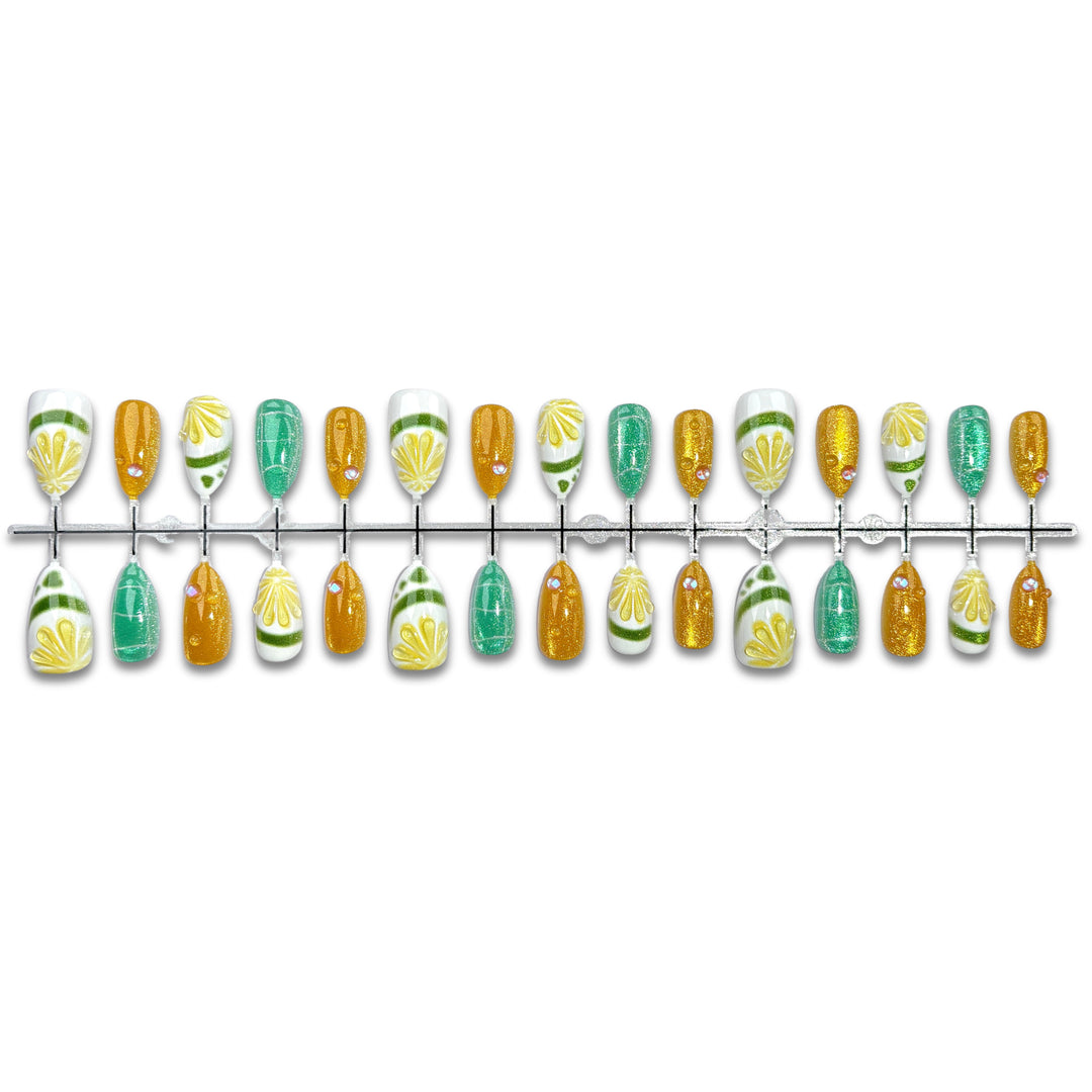 Citrus-Themed Press-On Nail Art Set