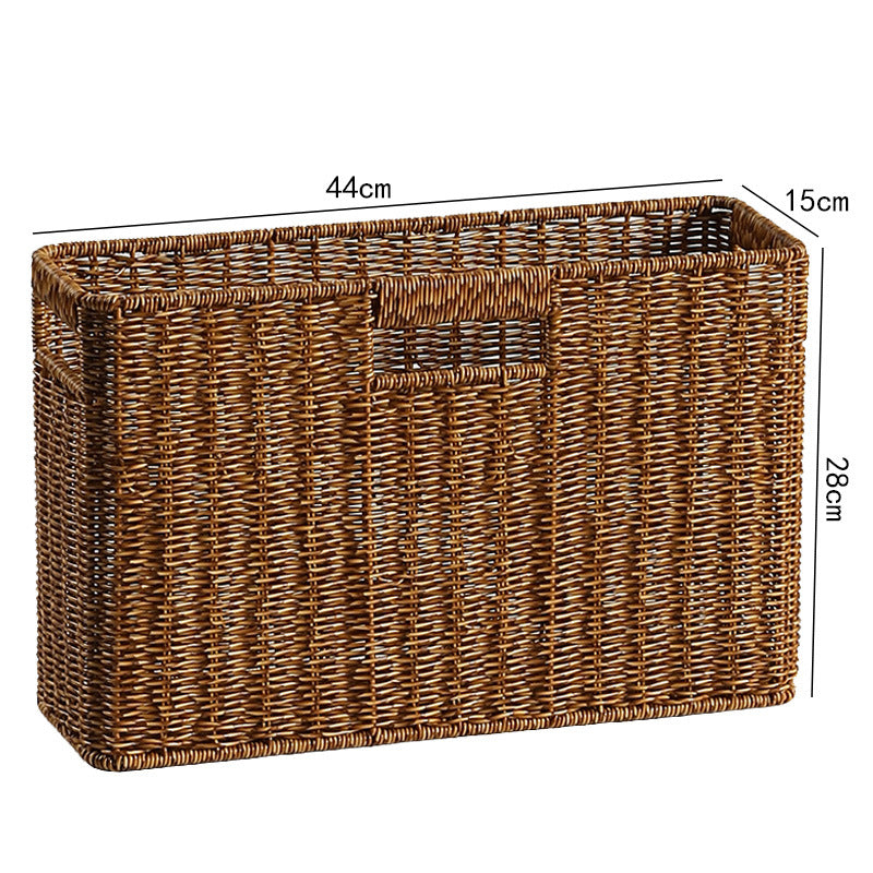 Rectangular Woven Storage Basket with Cut-Out Handles Stornfield