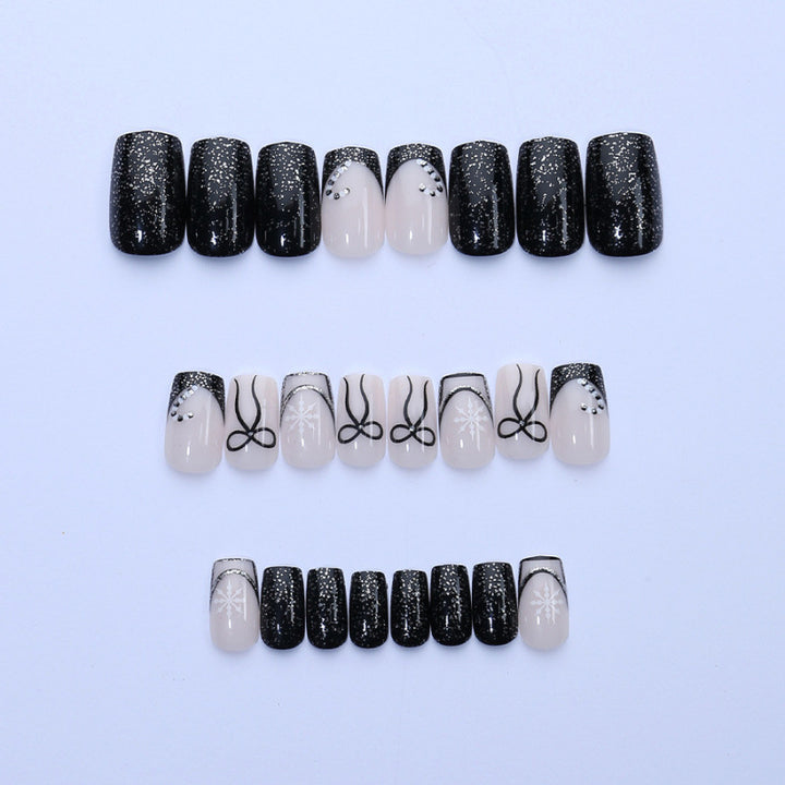 Glamorous Holiday-Themed Press-On Nail Art