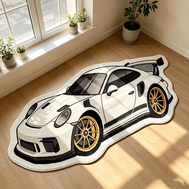 Racing Car-Themed Area Rug