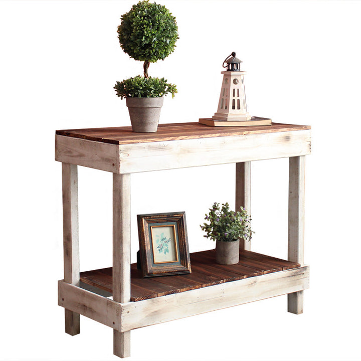Handmade side table made of solid wood Stornfield