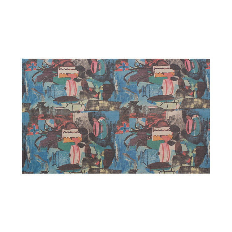 Flat-woven rectangular rug for living and entrance areas with quatrefoil pattern Stornfield