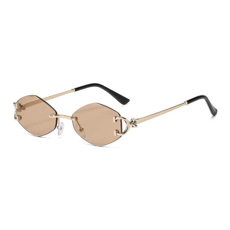 Women's futuristic sunglasses with striking hexagonal frame and high-quality glitter accents Stornfield