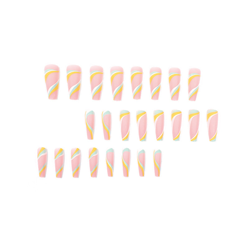 Artificial nail extensions with modern wave design Stornfield