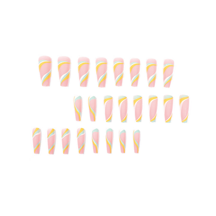 Artificial nail extensions with modern wave design Stornfield