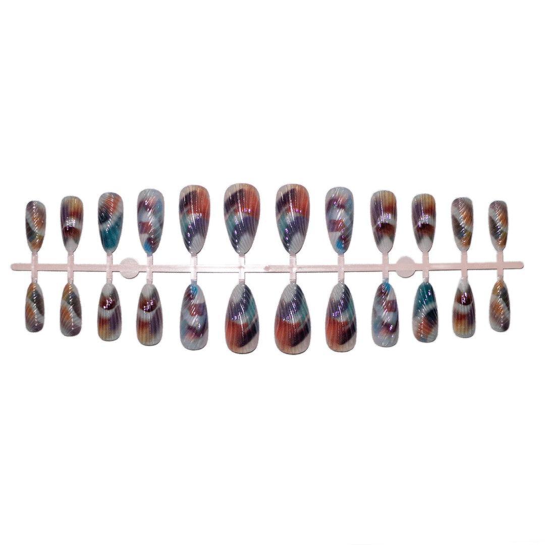 Artistic Shell-Inspired Nail Art Set