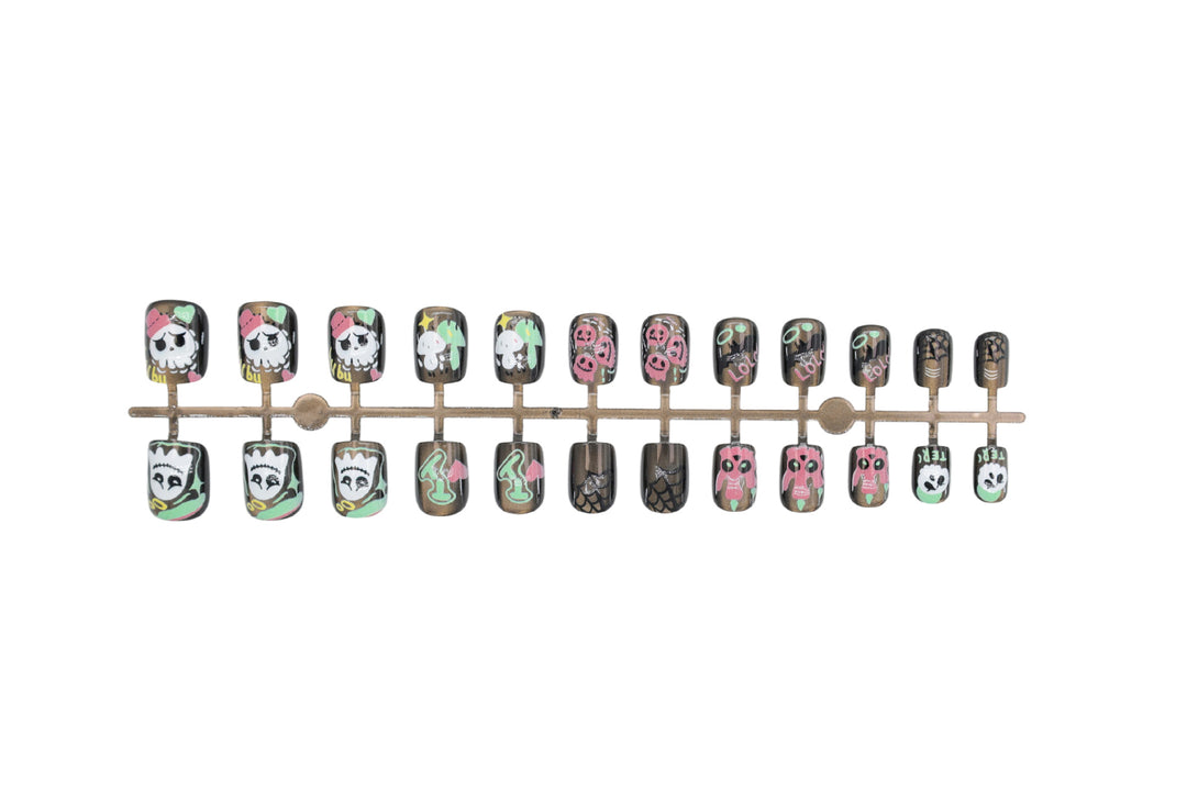Acrylic nail set with creative spooky designs Stornfield