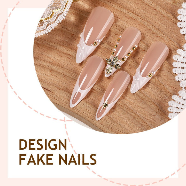 Elegant artificial nail set with unique embellishments Stornfield