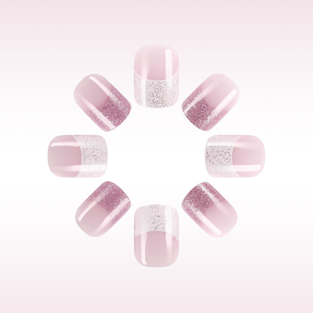 Glittery Pastel Floral Press-On Nails Stornfield