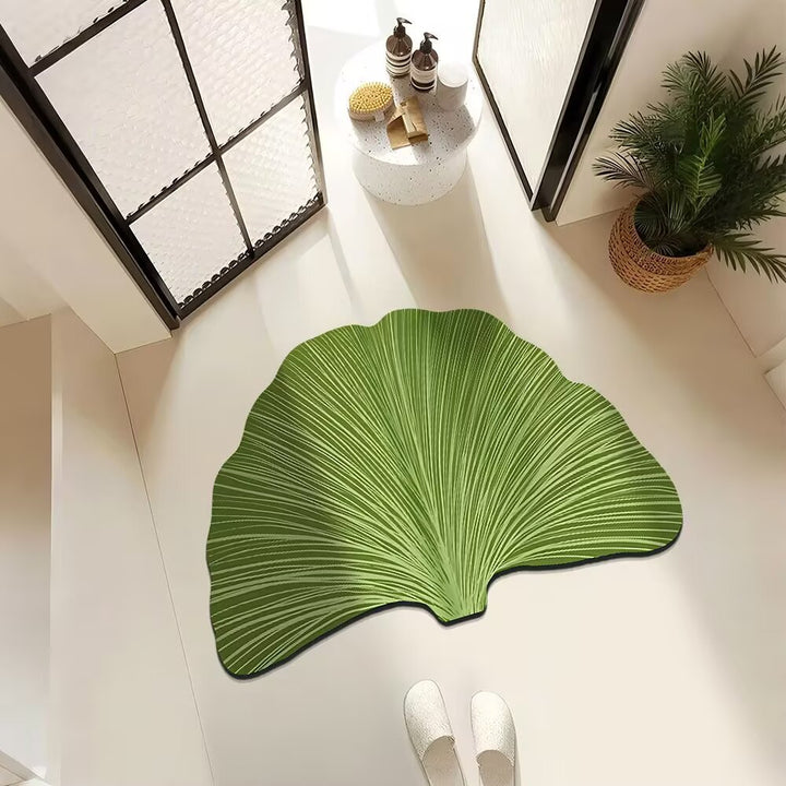 Artistic Leaf-Shaped Area Mat