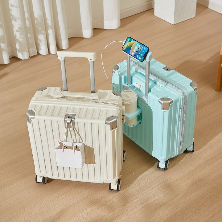 Hard-Shell Luggage With Integrated USB Port And Practical Cup Holder Stornfield