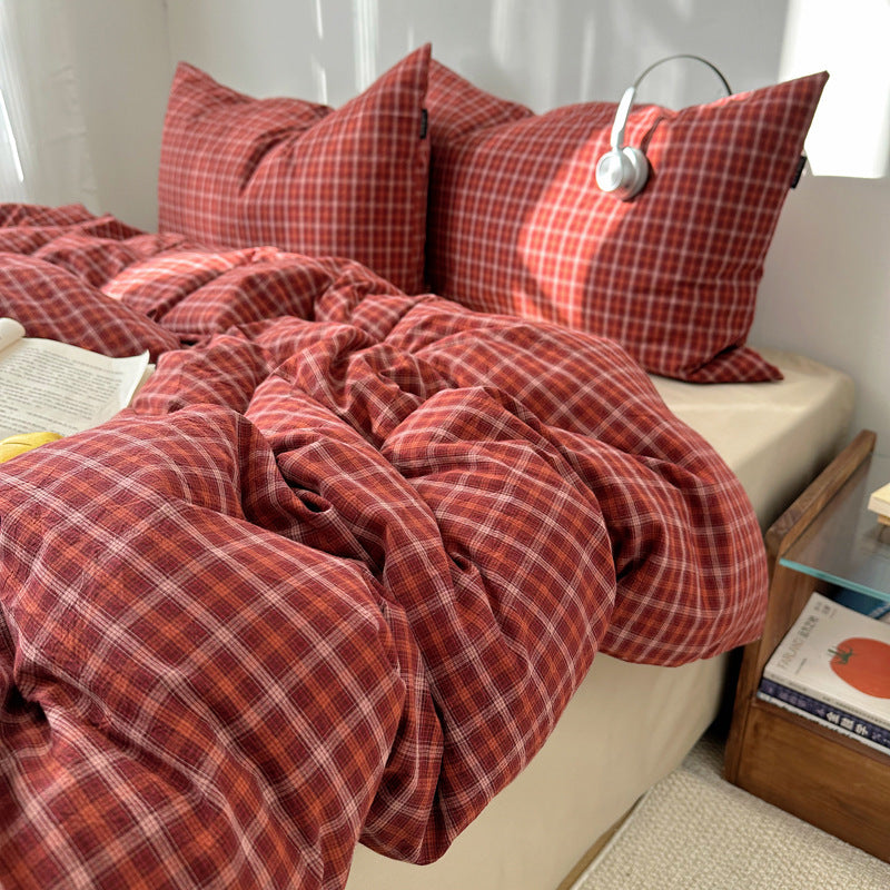 Cozy Gingham Duvet Cover Set
