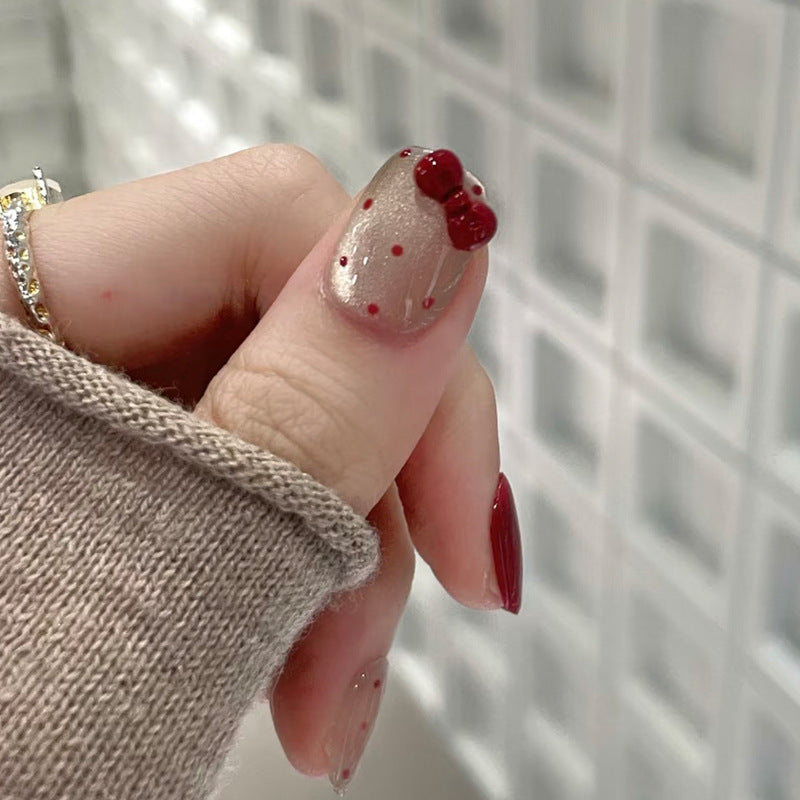 Decorative Cherry-Themed Press-On Nail Set Stornfield