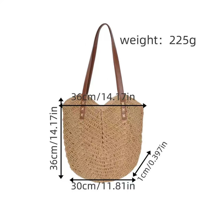 Beach bag with fashionable woven pattern and robust leather straps Stornfield
