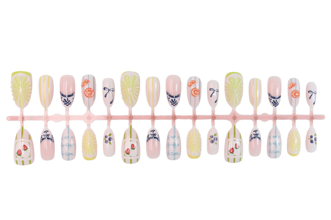 Artificial nail set with colorful fruit and flower motifs Stornfield