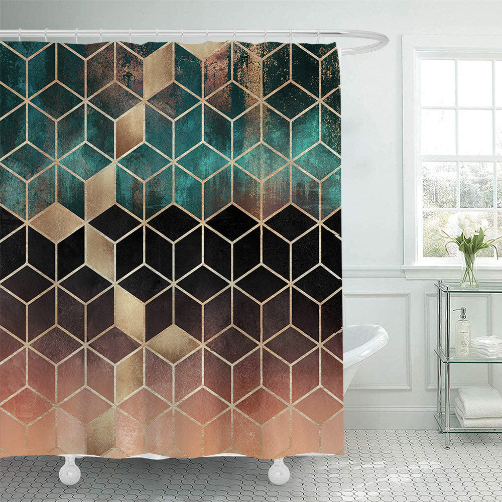 Textured Mosaic Pattern Shower Curtain Stornfield