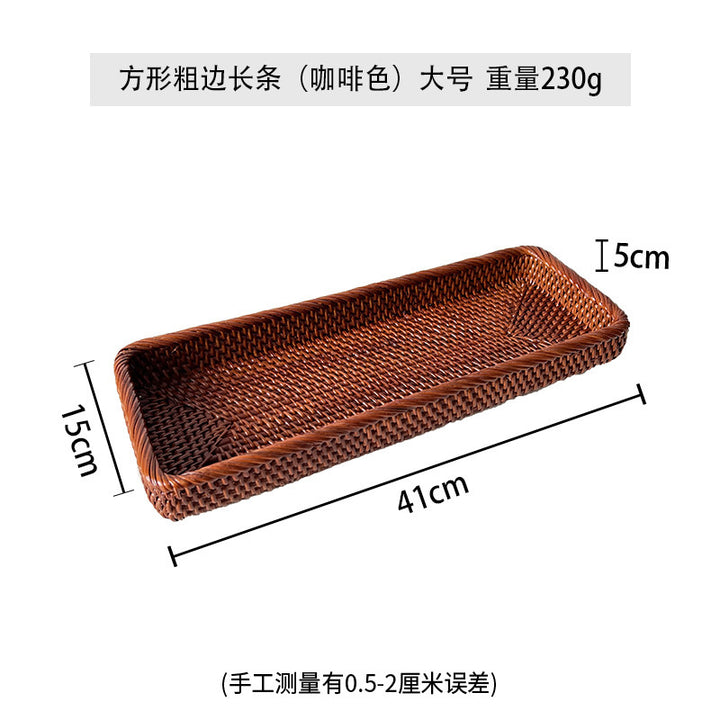 Women rectangular serving platter made of woven natural material Stornfield