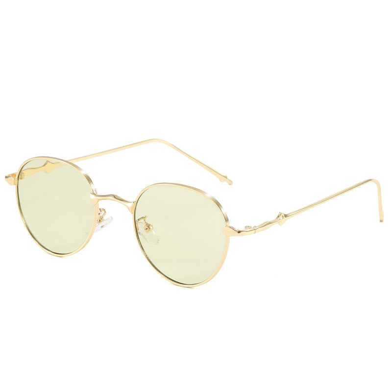 Ladies elegant round sunglasses with stylish metal frame Stornfield