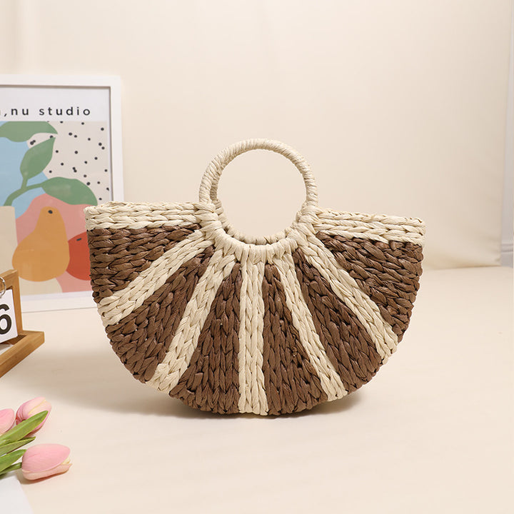 Handbag Made of Handwoven Bast with Base Structure Stornfield