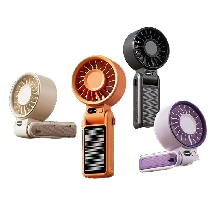 Unisex Portable Rechargeable Handheld Fan with Solar Charging Stornfield