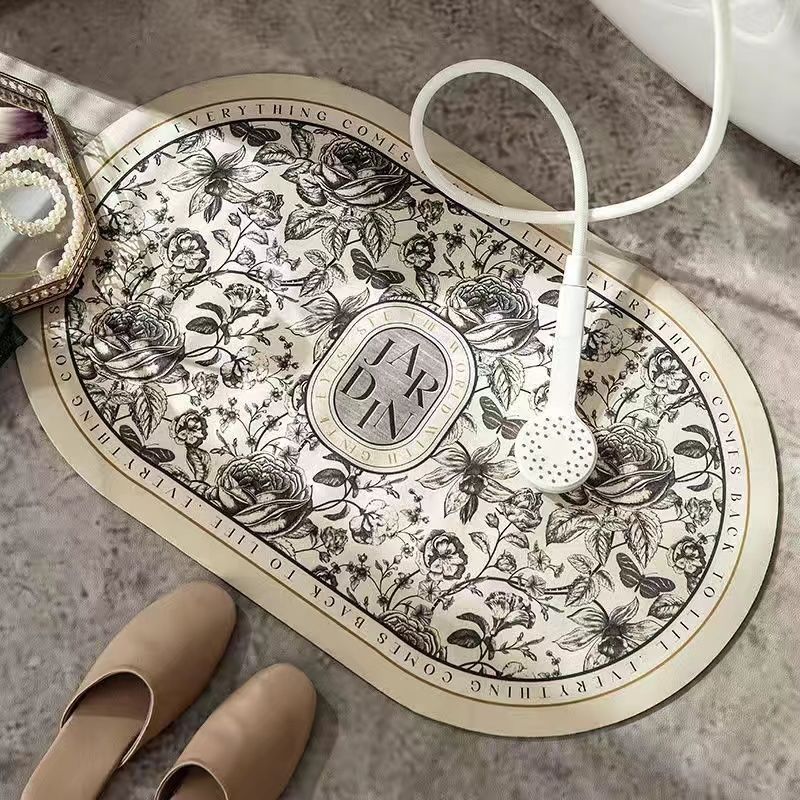 Elegant Floral Design Bath Mat Stornfield
