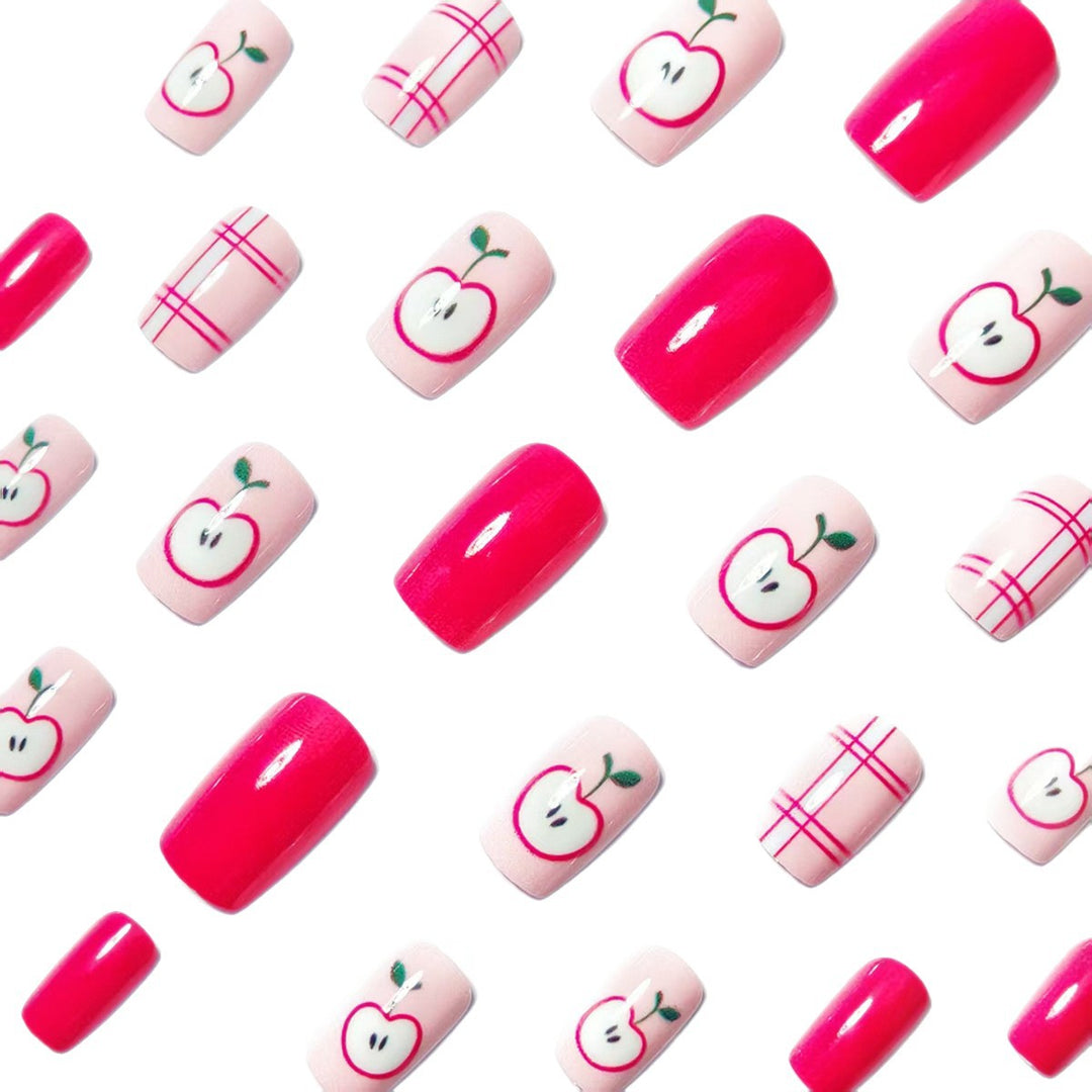 Artificial nails with fruity apple design Stornfield