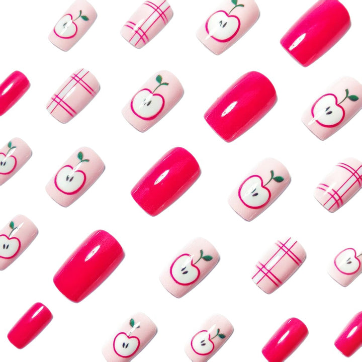 Artificial nails with fruity apple design Stornfield