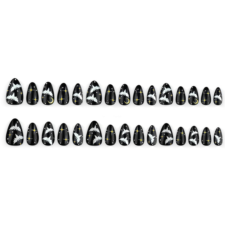 Artificial nails in creative Halloween bat design Stornfield