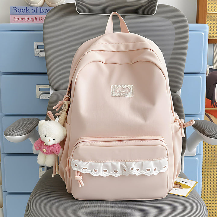 Decorative Lace-Trimmed School Backpack Stornfield