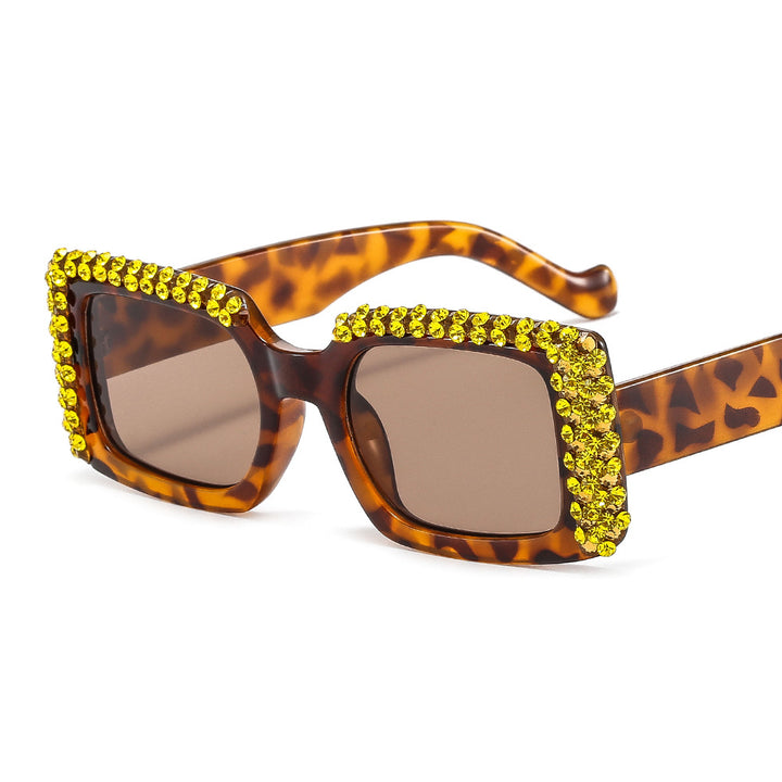 Women's Glamorous Square Sunglasses with Sparkling Crystal Frame Stornfield