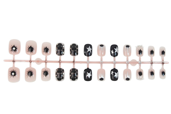 Art nail set with creative geometric designs Stornfield