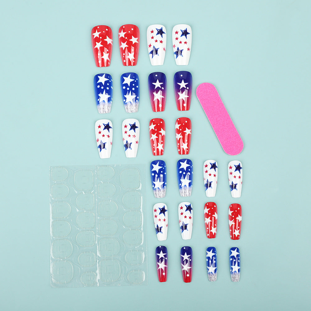 Artificial nails set with patriotic star designs Stornfield