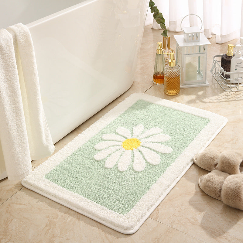 Floral-Themed Memory Foam Bath Mat