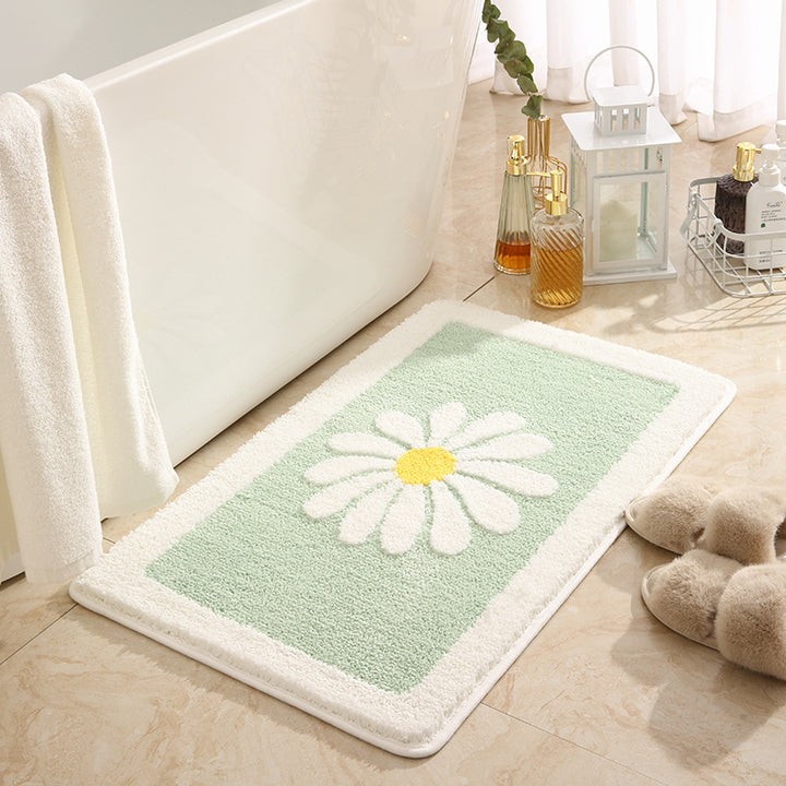 Floral-Themed Memory Foam Bath Mat