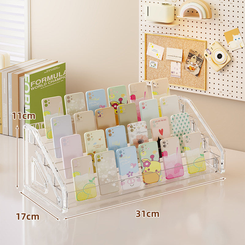 Clear Acrylic Multi-Slot Smartphone and Case Display Organizer