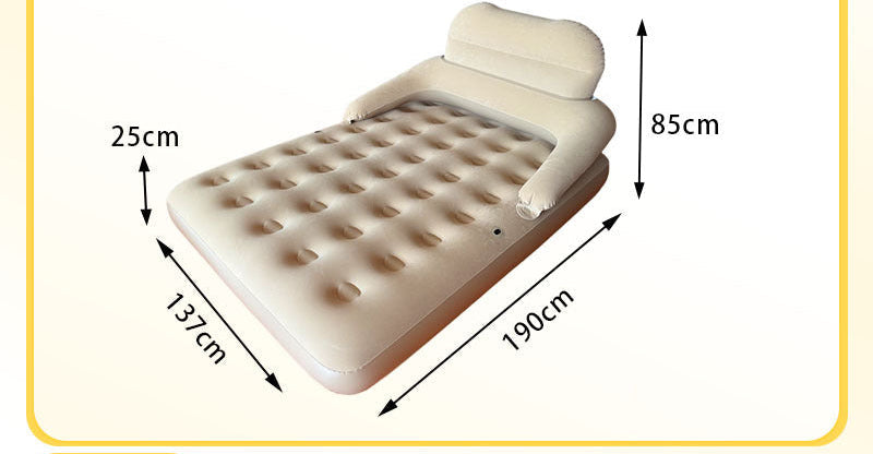 automatic inflate double flocked air mattress with integrated electric pump and raised edge comfort Stornfield