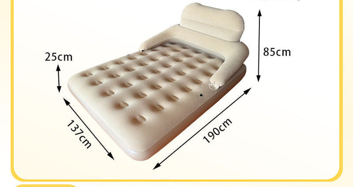 automatic inflation elevated inflatable air bed with upright backrest and integrated pillow supports Stornfield