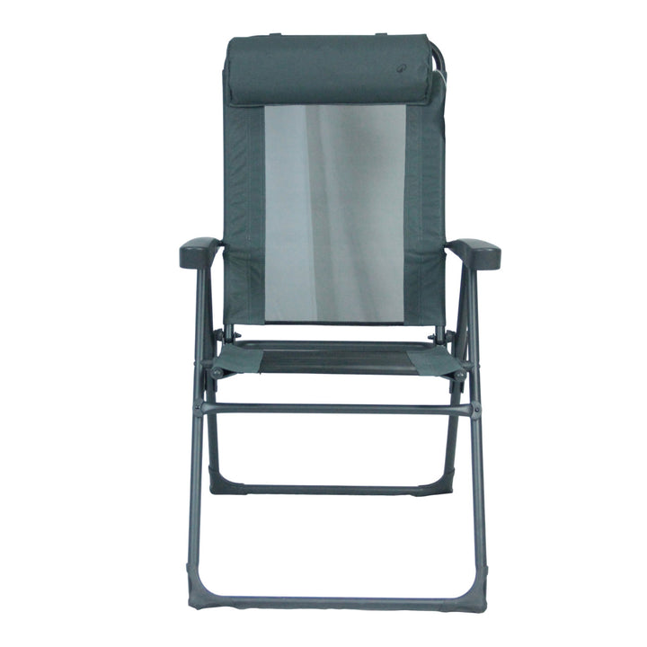 Recliner with ergonomic headrest and folding mechanism Stornfield