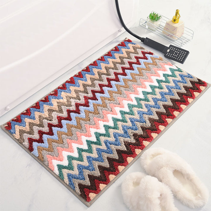 Zigzag Pattern Bath Mat