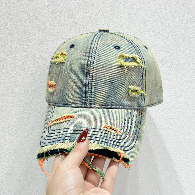 Women's Distressed Denim Baseball Cap Stornfield   1784084142