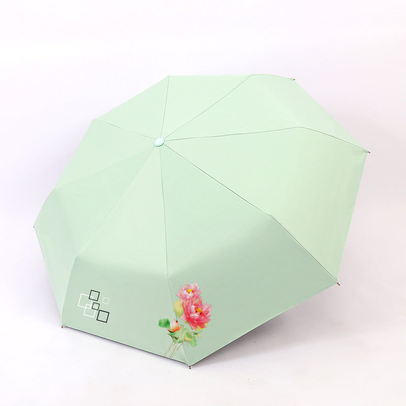 Women’s Folding Umbrella with Elegant Floral Design Stornfield