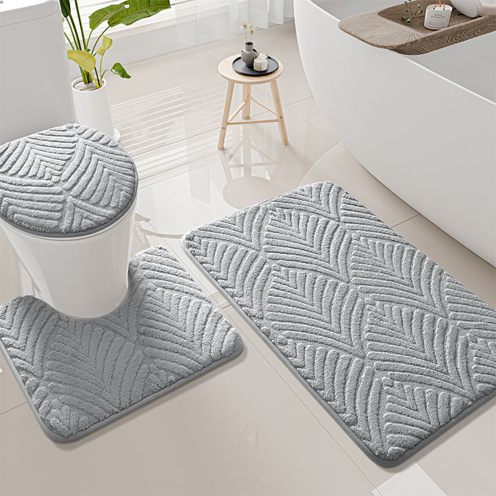 Thick Textured Bathroom Mat Set Stornfield