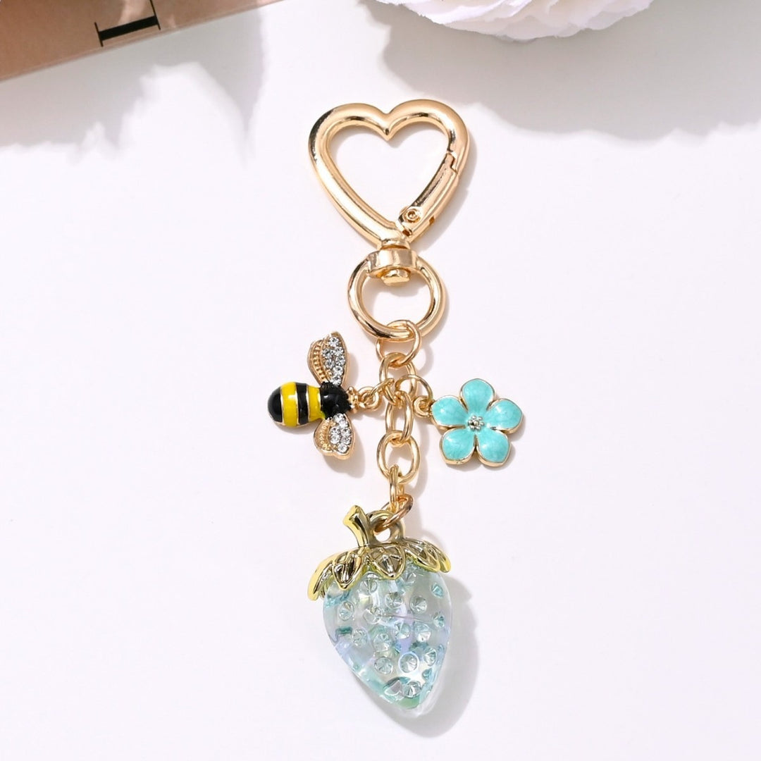 Keychain with Fruity Strawberry Design Stornfield