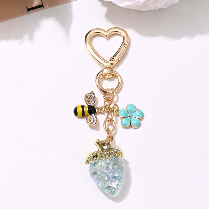 Keychain with Fruity Strawberry Design Stornfield
