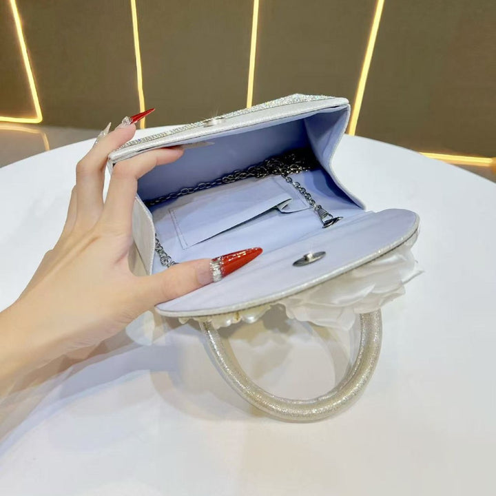 Floral Embellished Handheld Evening Bag