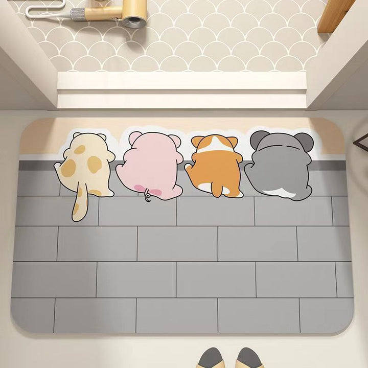 Cute Animal-Themed Plush Area Mat